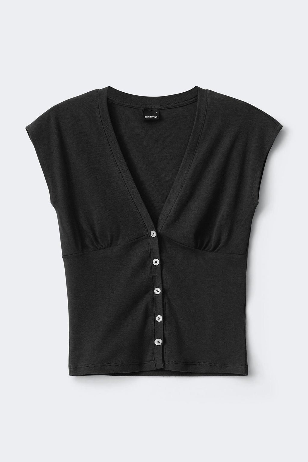 V-neck button top
