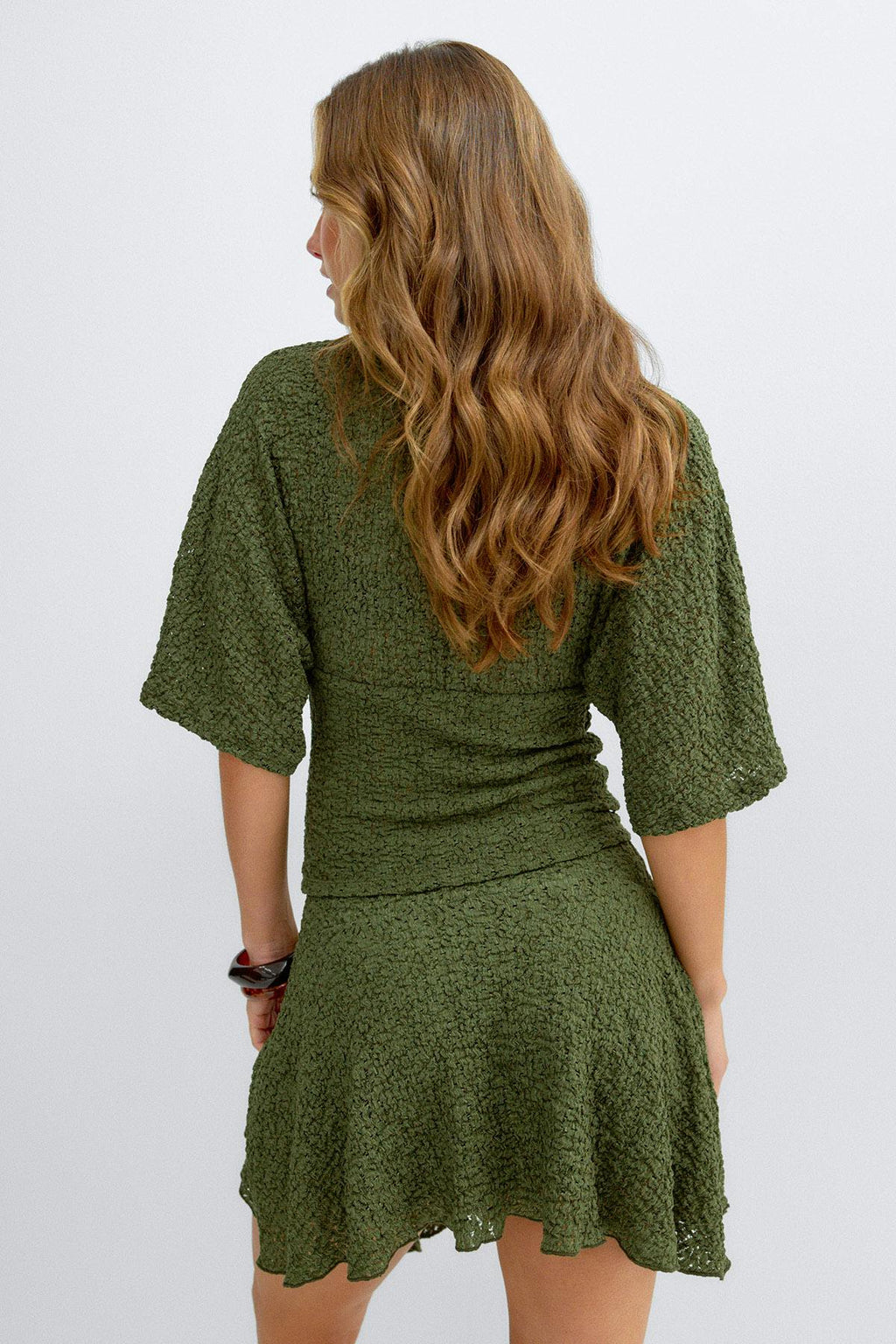 Textured v-neck top