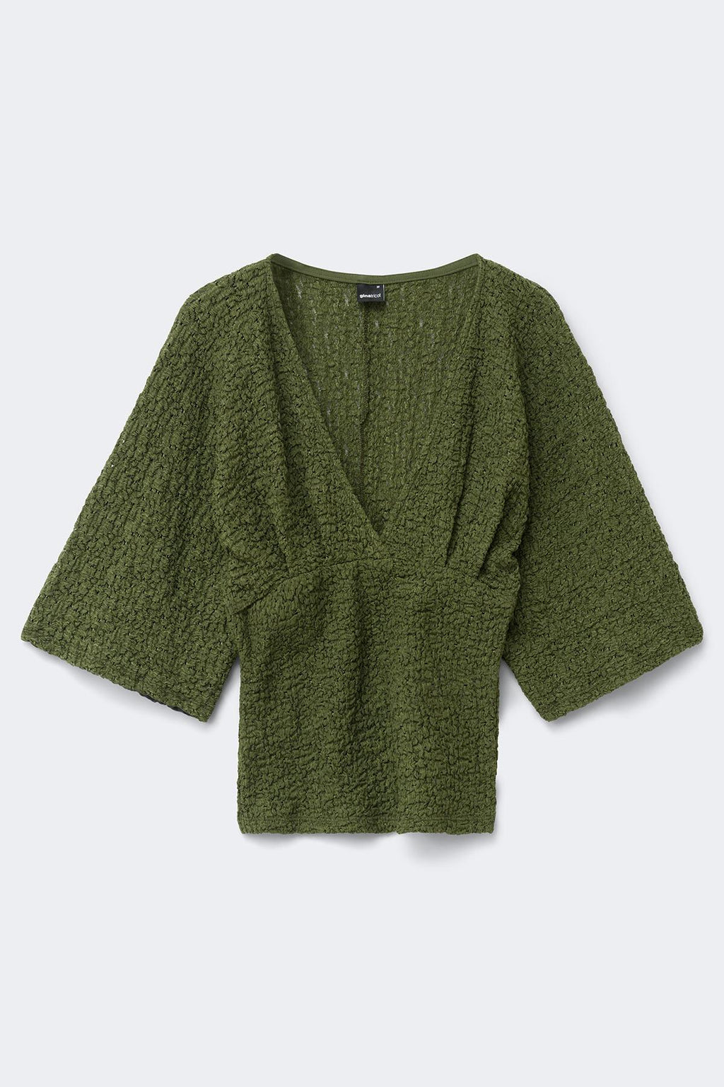 Textured v-neck top