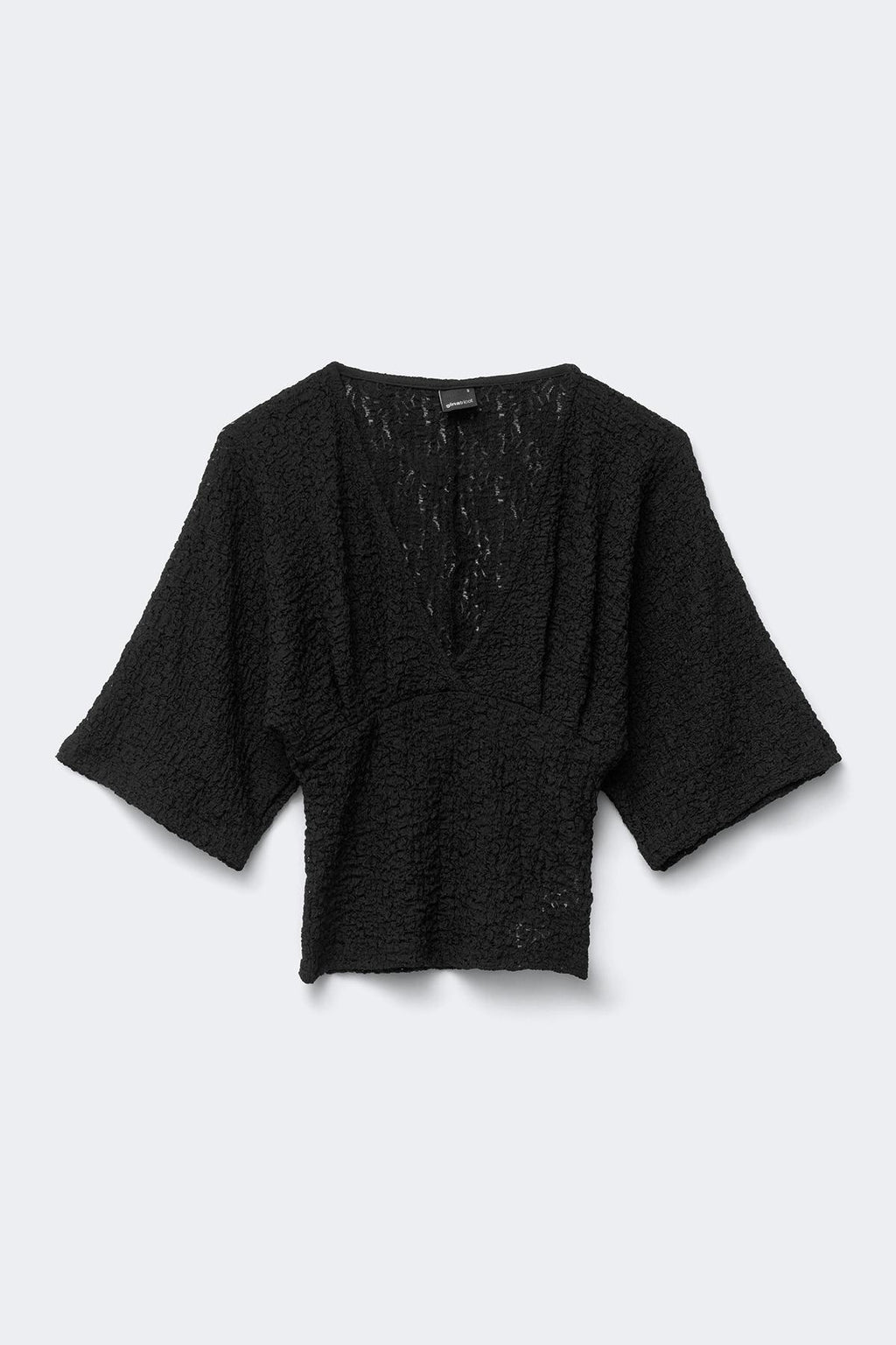 Textured v-neck top