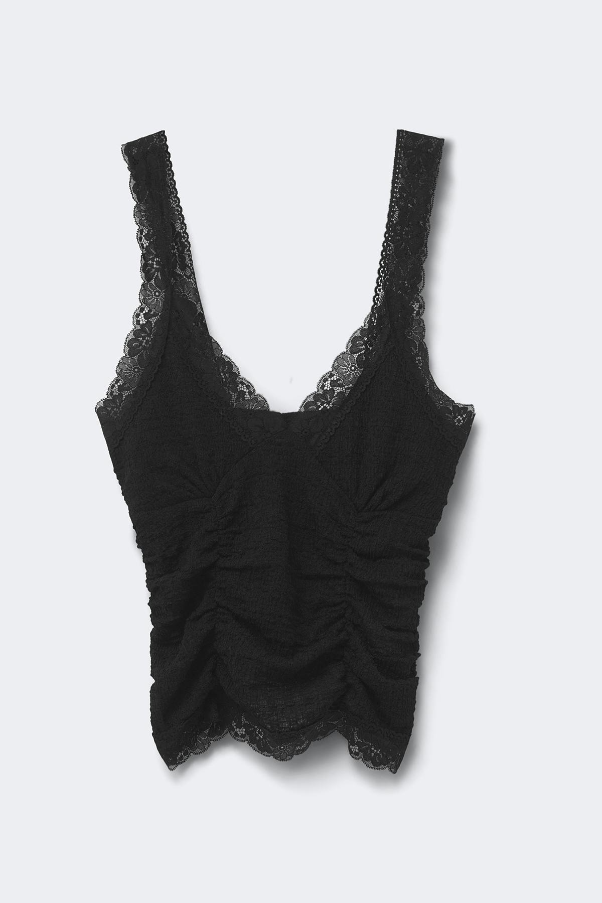 Textured lace detail top