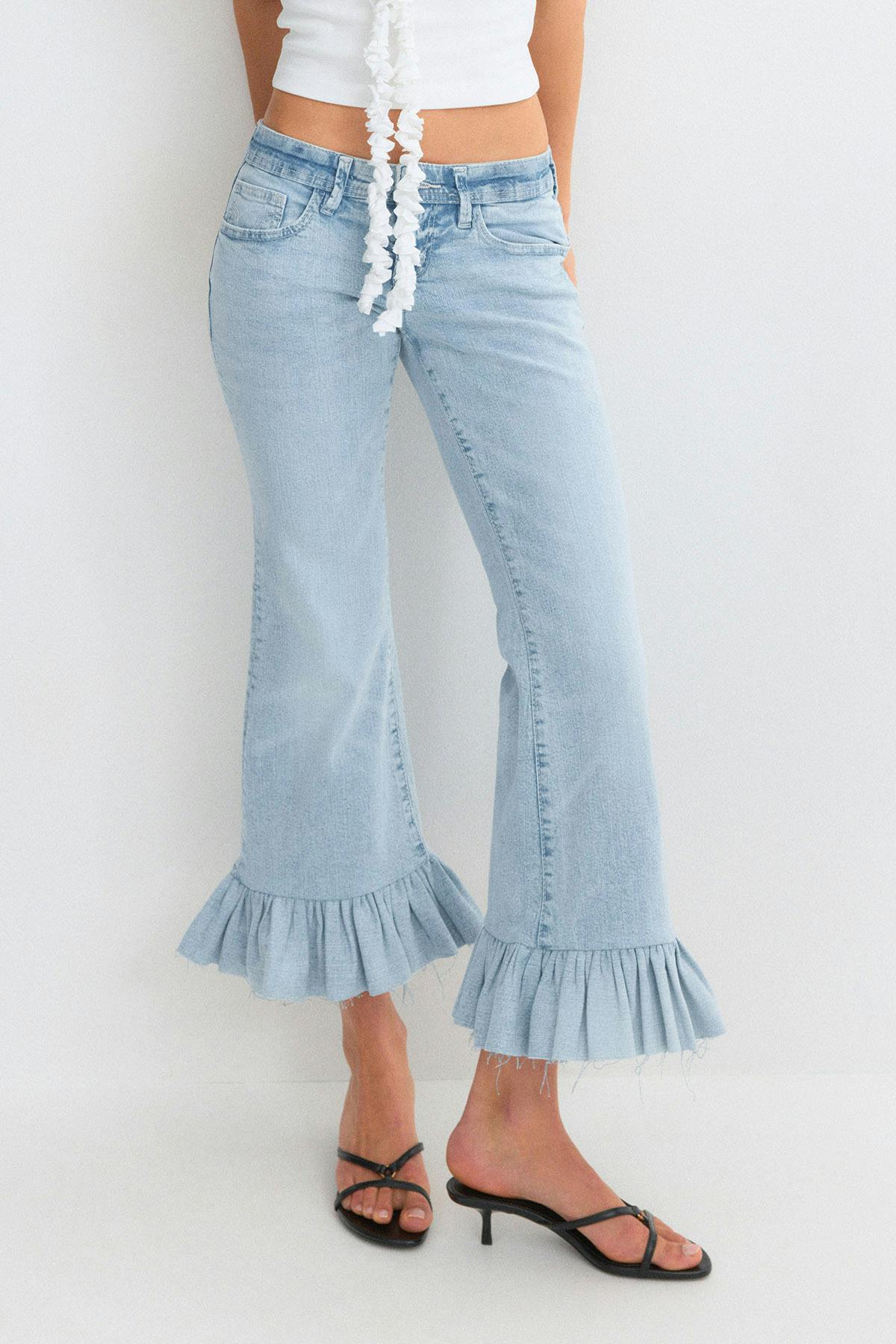 Re tok ruffle detail jeans