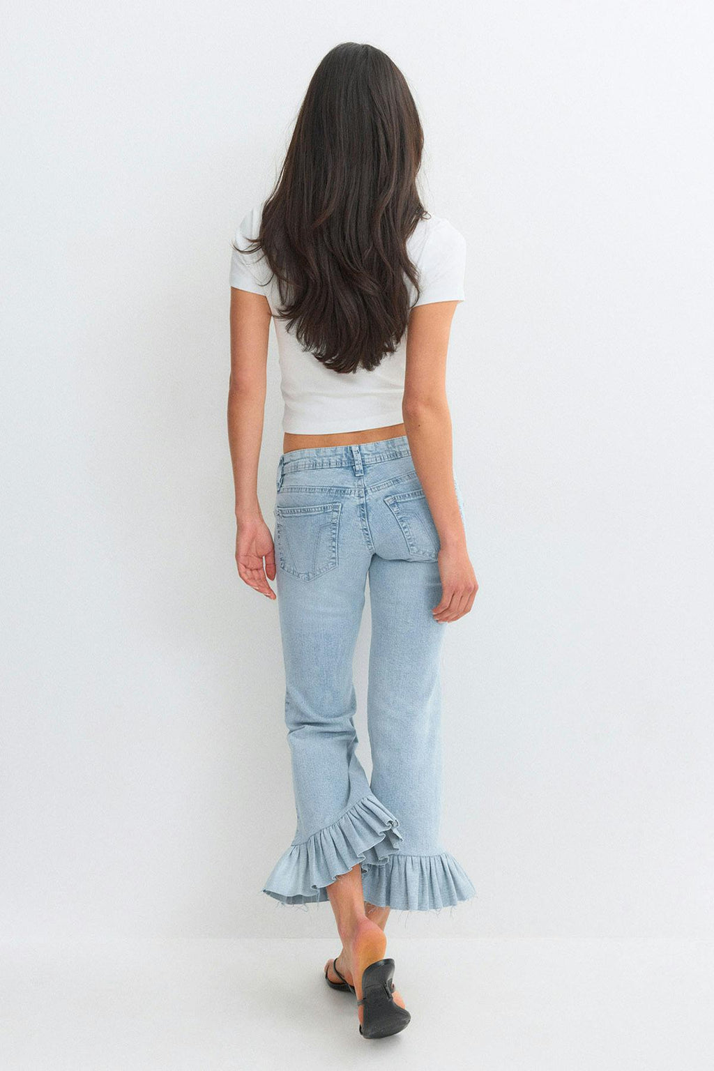 Re tok ruffle detail jeans