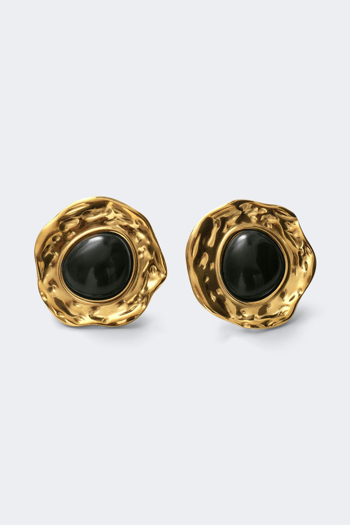 Stone stainless steel earrings