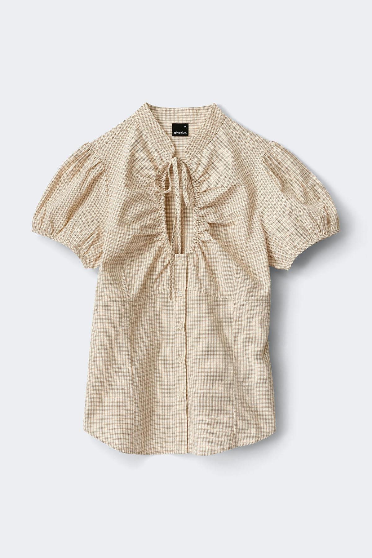 Structured keyhole blouse