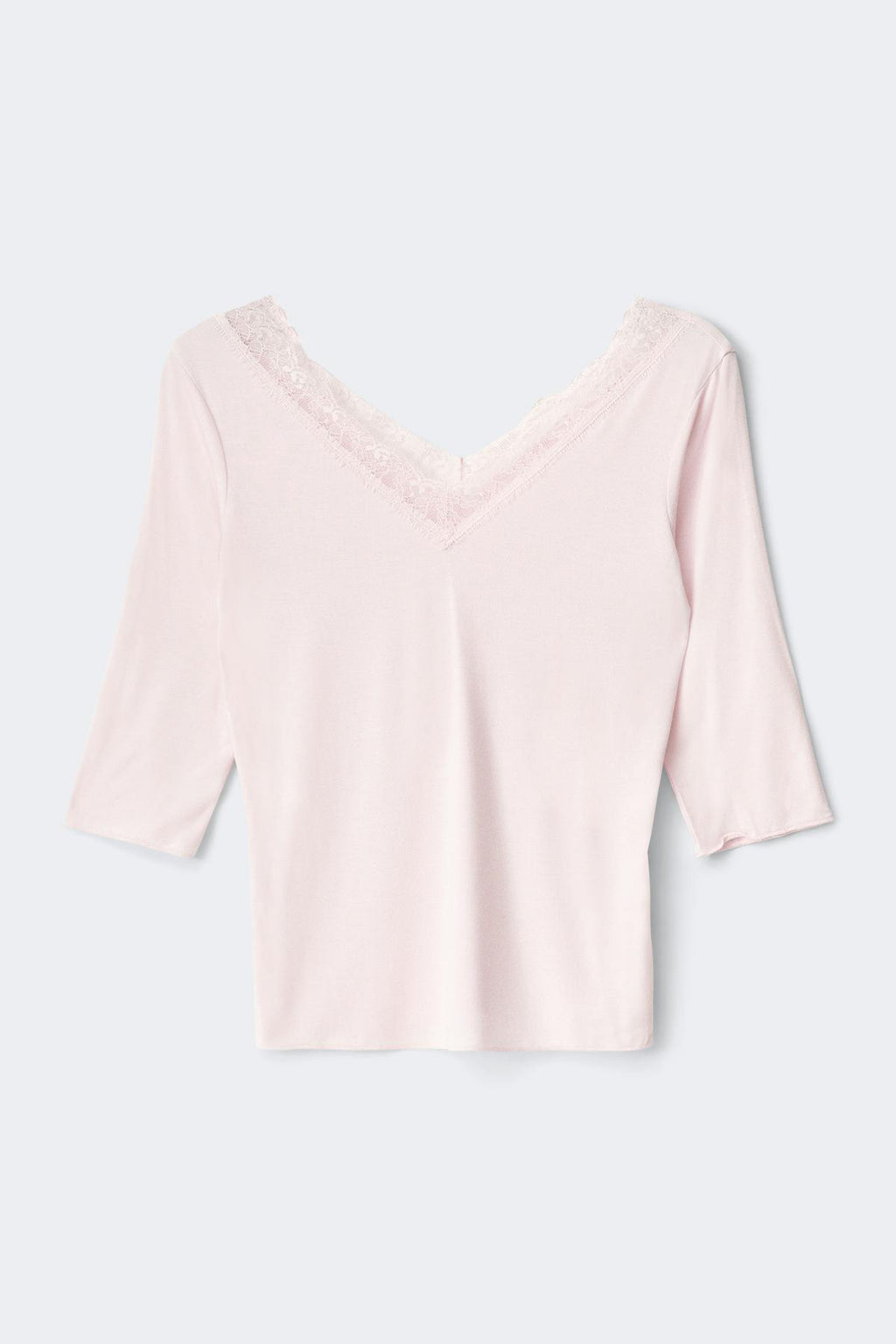 Y lace quarter sleeve top