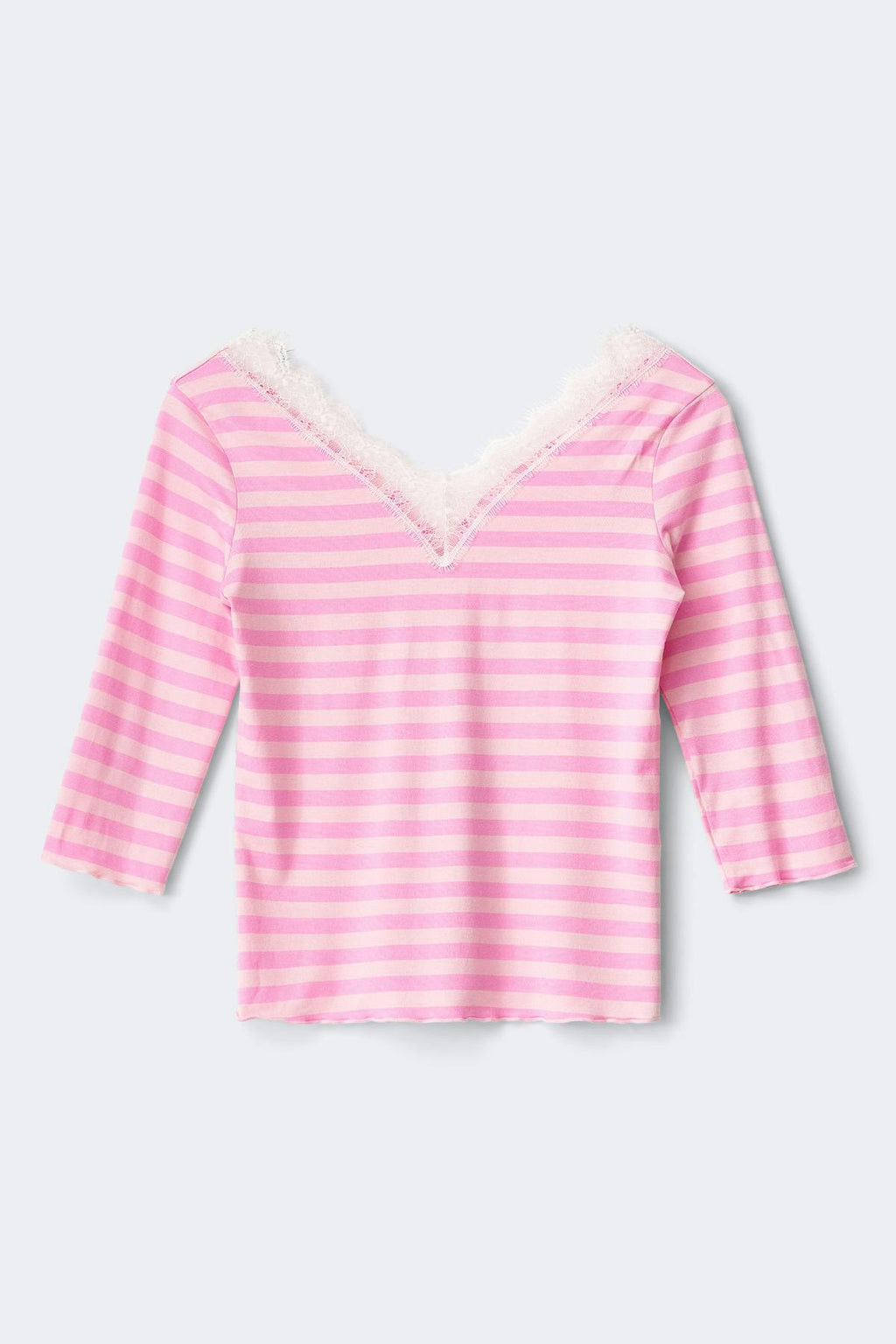 Y lace quarter sleeve top