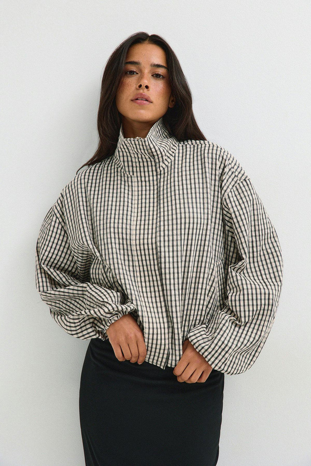 Check seersucker jacket