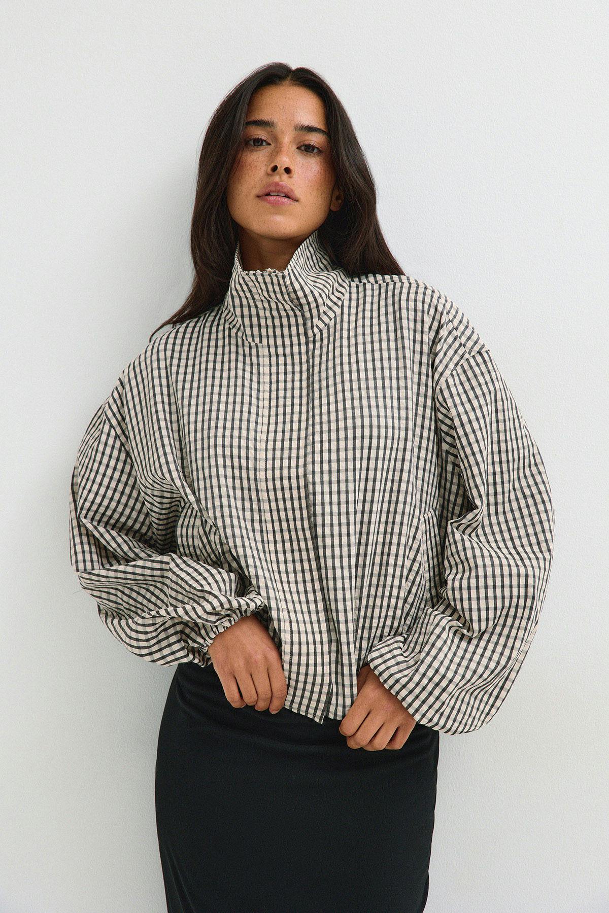 Check seersucker jacket
