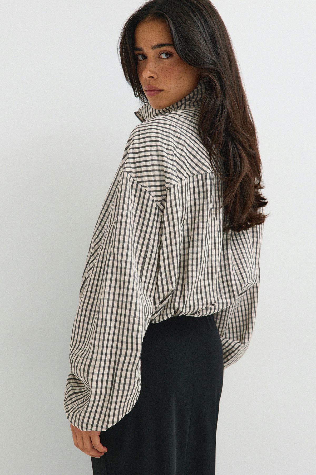 Check seersucker jacket