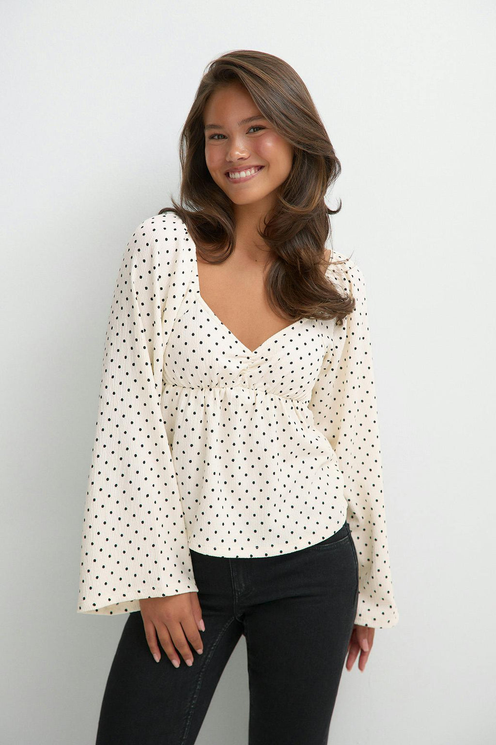 Y texture long sleeve top