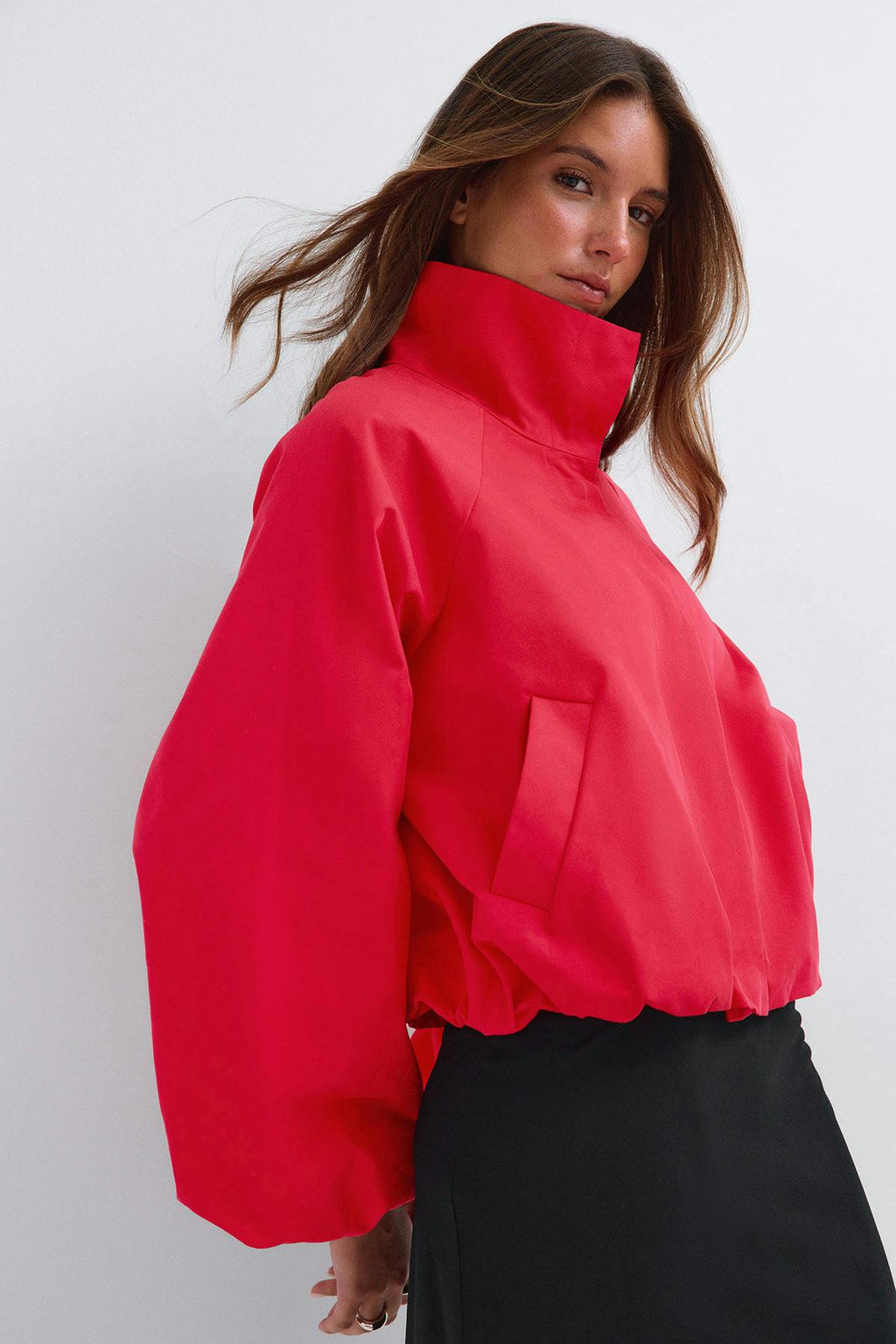 High neck short jacket
