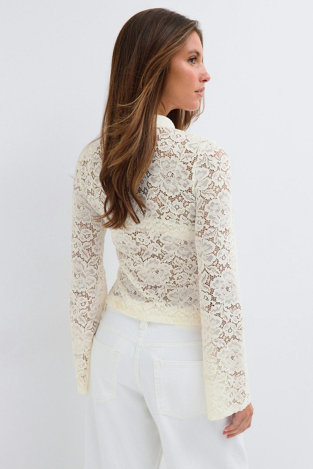 Mandarin collar longsleeve top