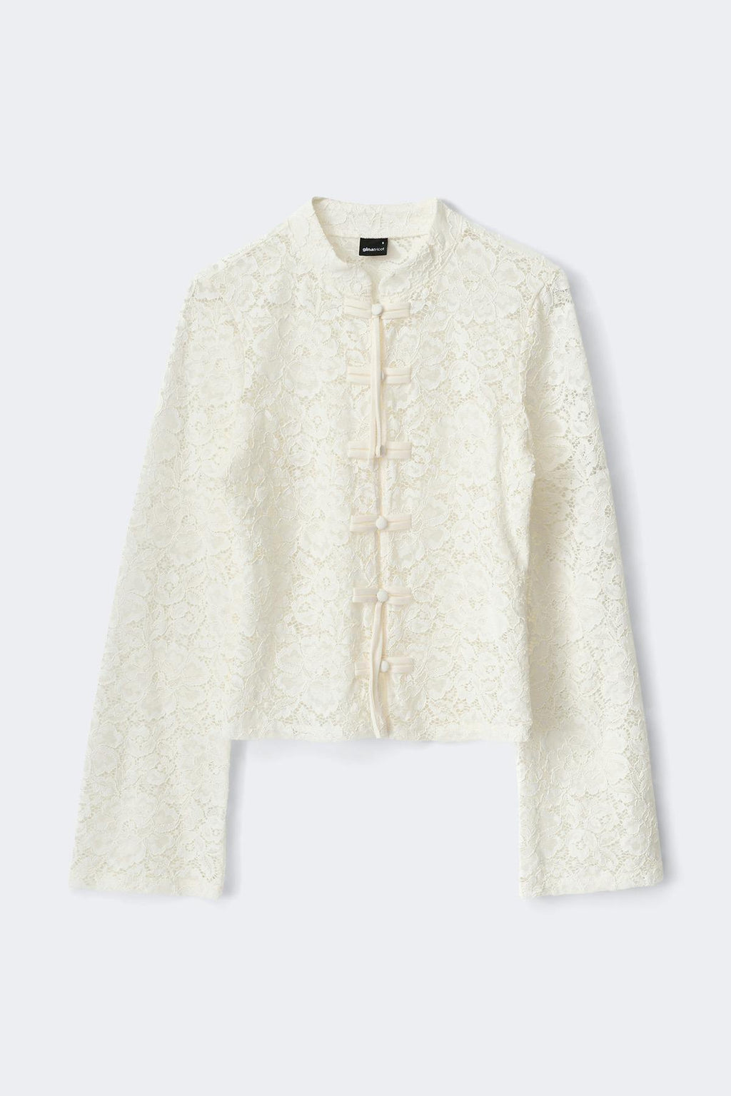 Mandarin collar longsleeve top