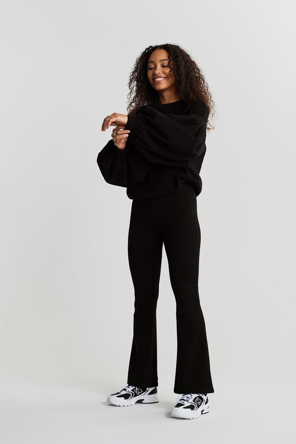 Flare petite jersey trousers