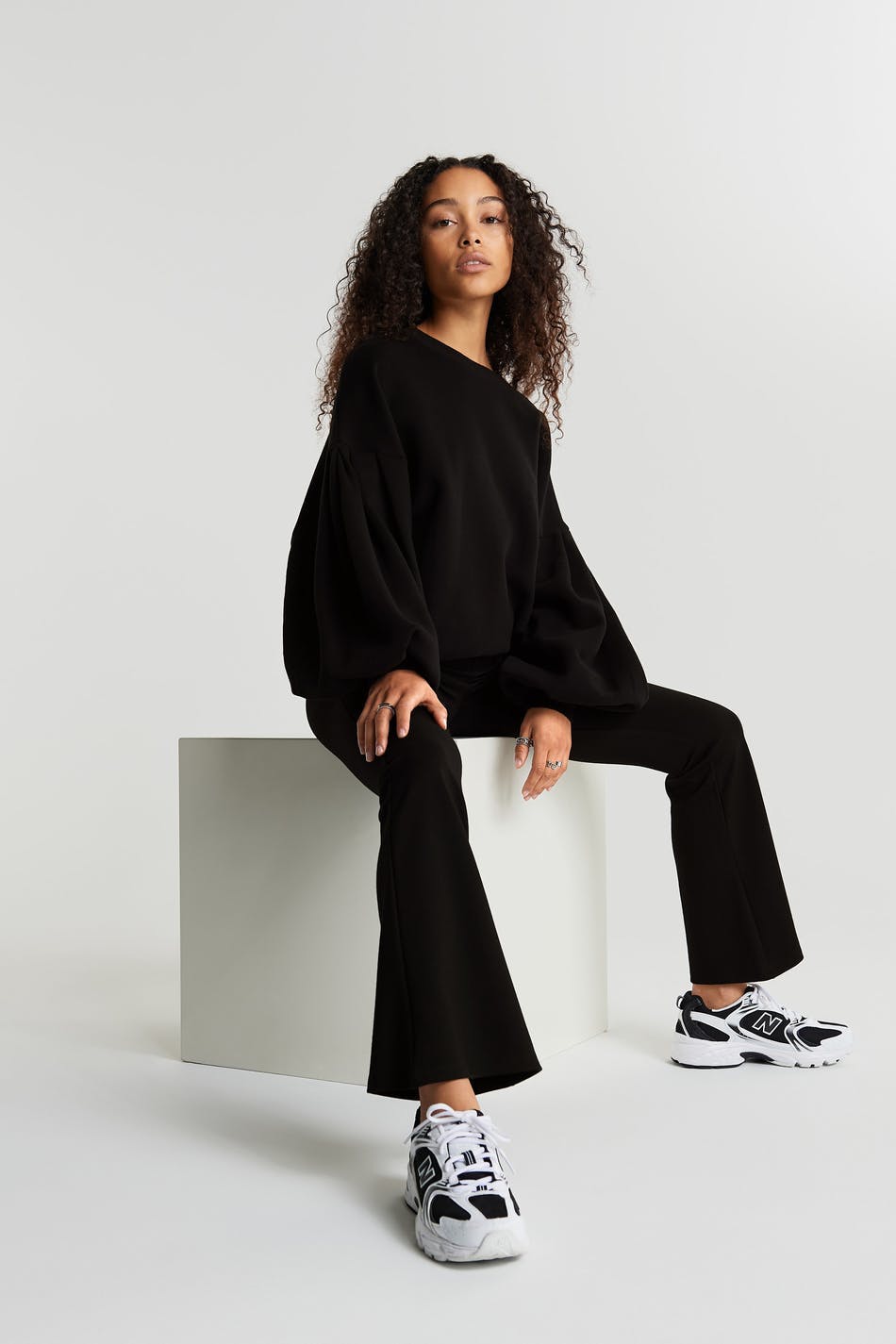 Flare petite jersey trousers