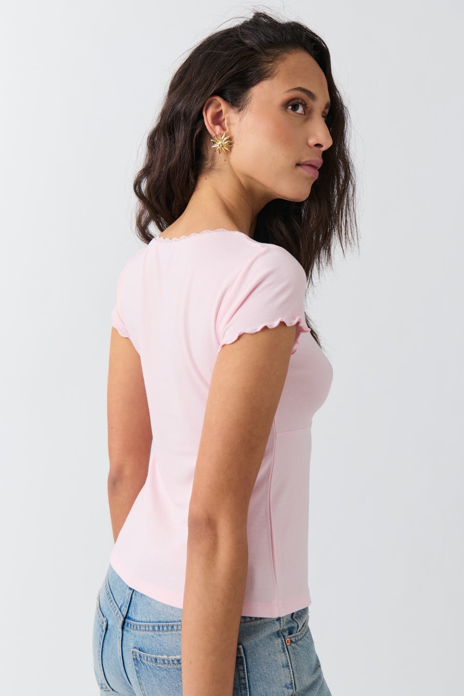 Lace detail top