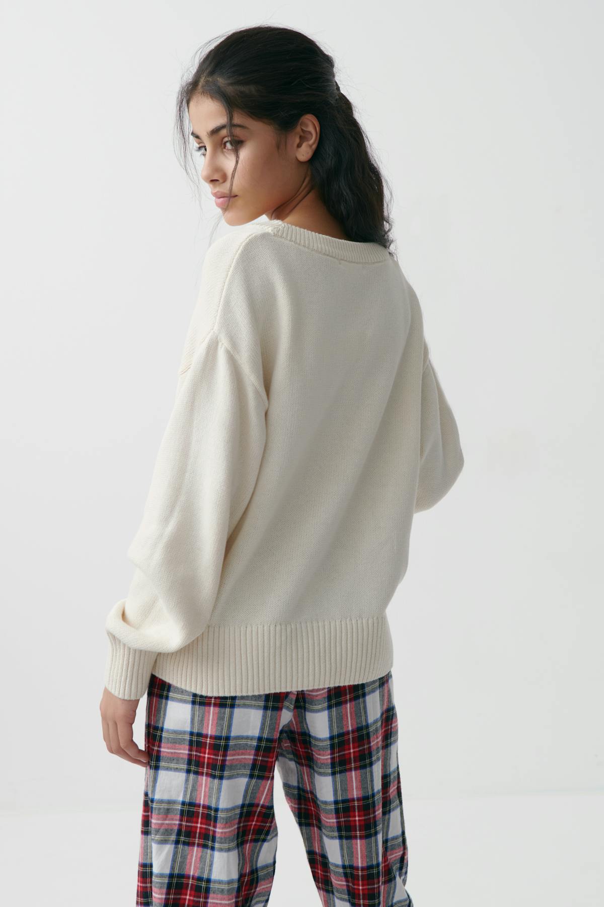 Y bow knitted sweater