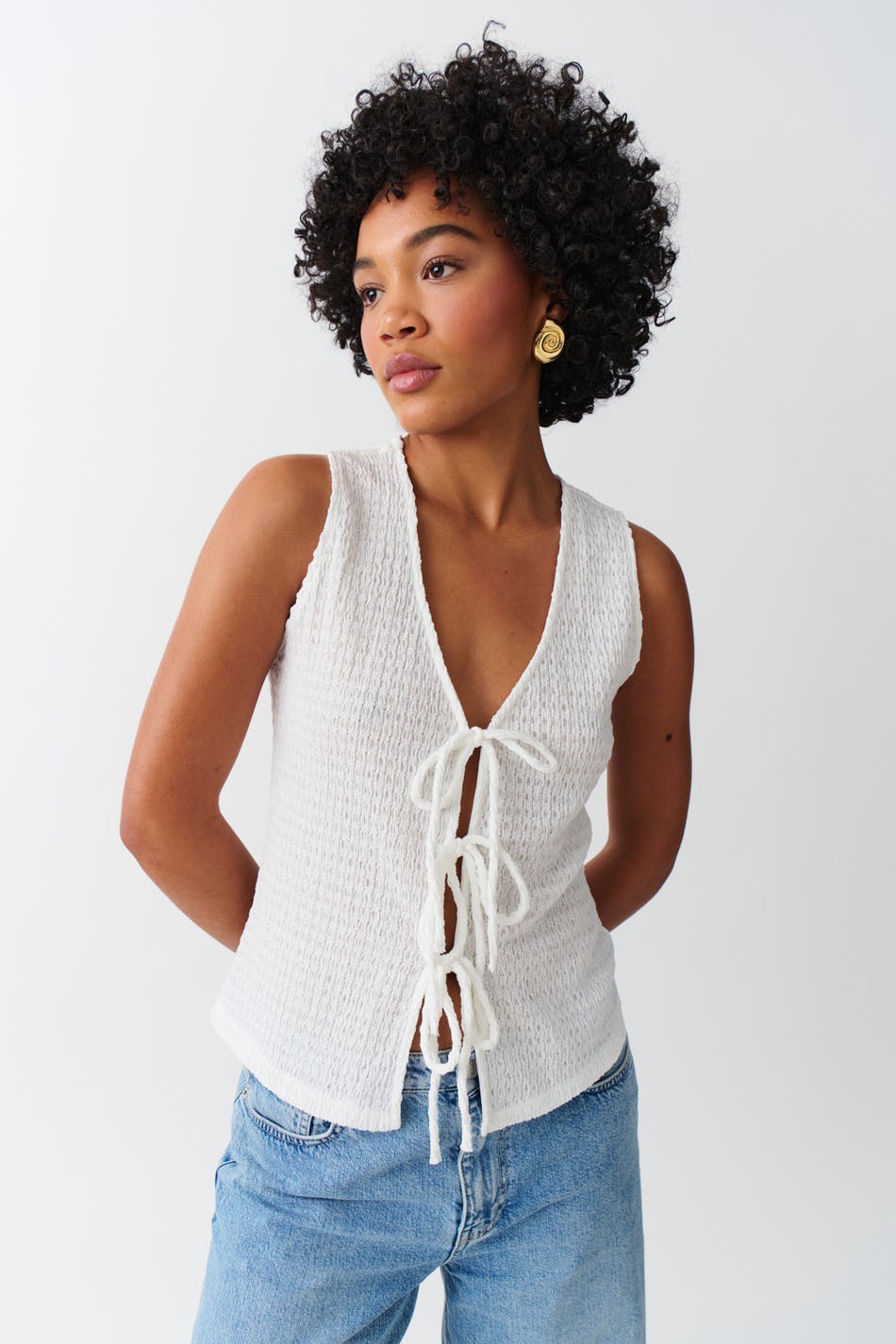 Tie front top