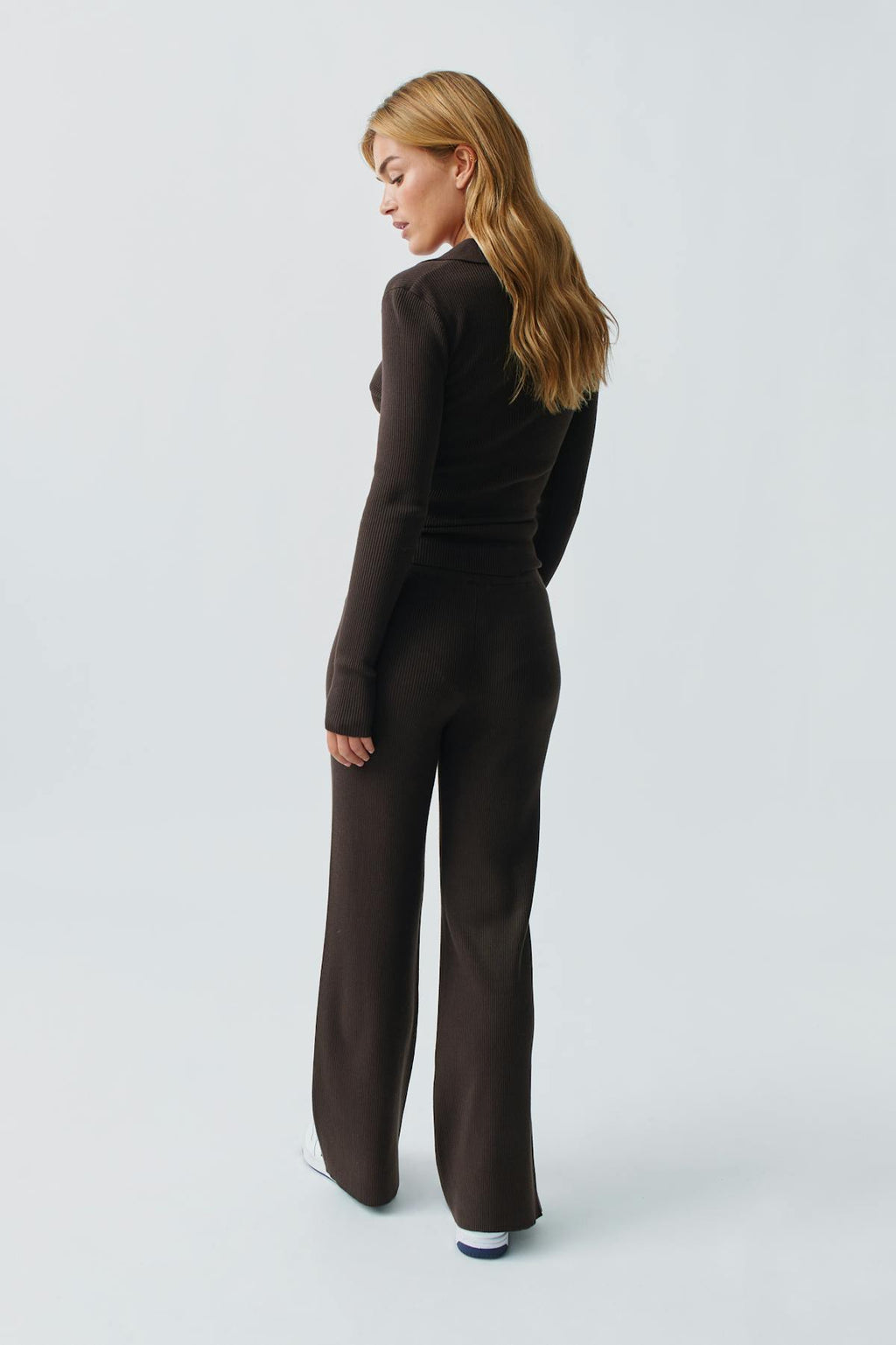 Knitted rib trousers