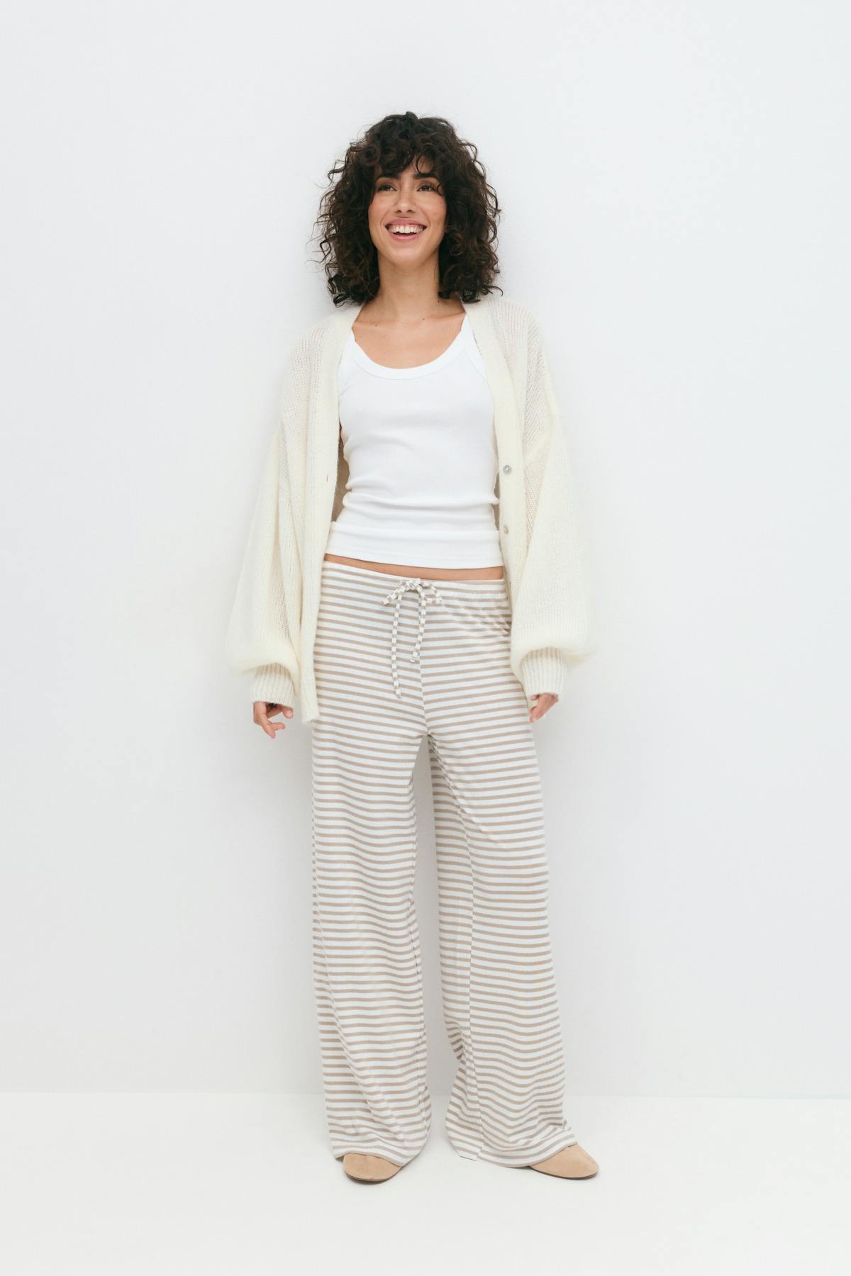 Striped soft trousers