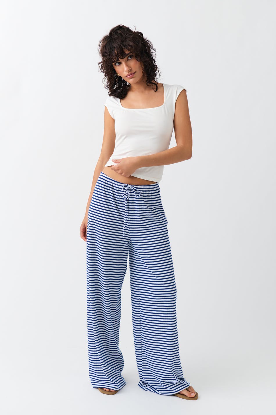 Striped soft trousers