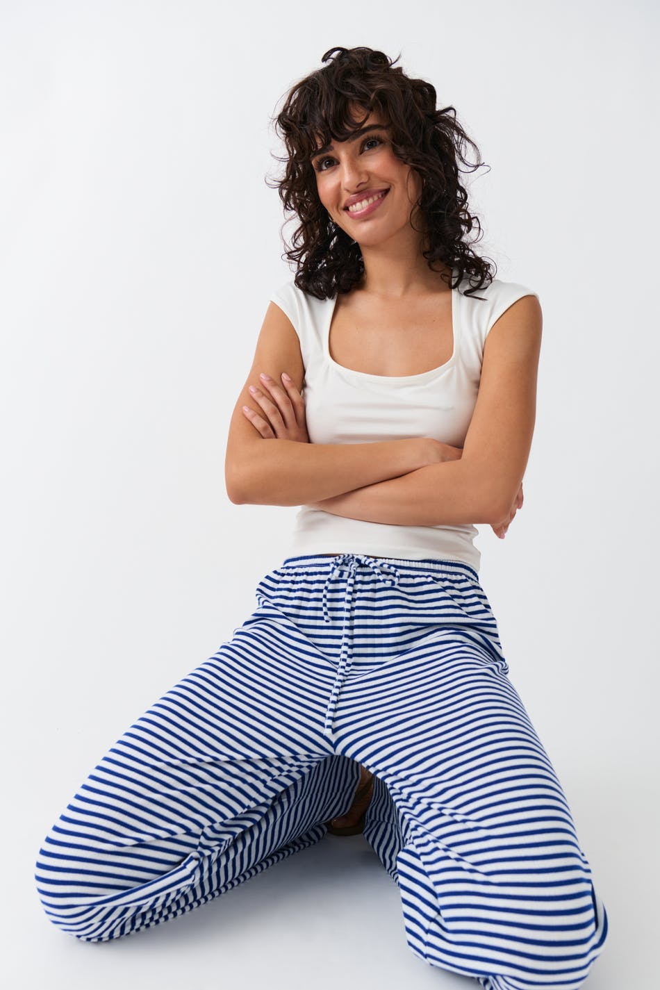 Striped soft trousers