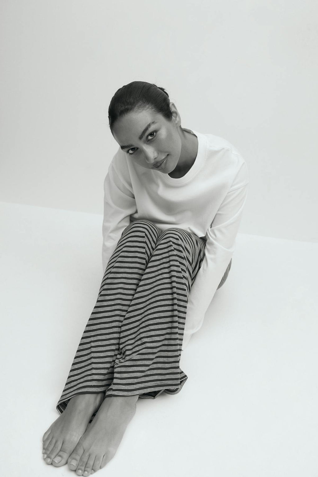 Striped soft trousers