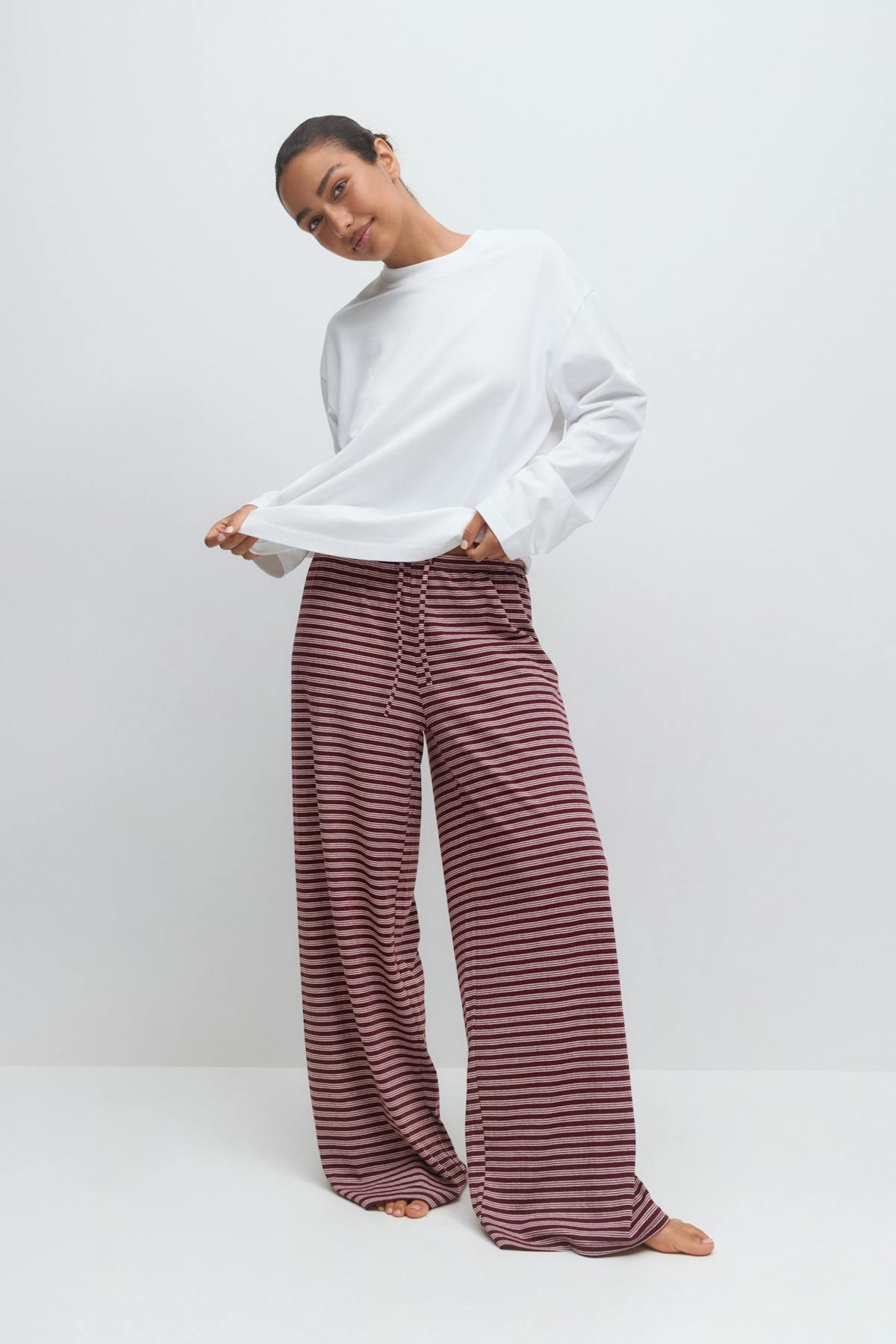 Striped soft trousers