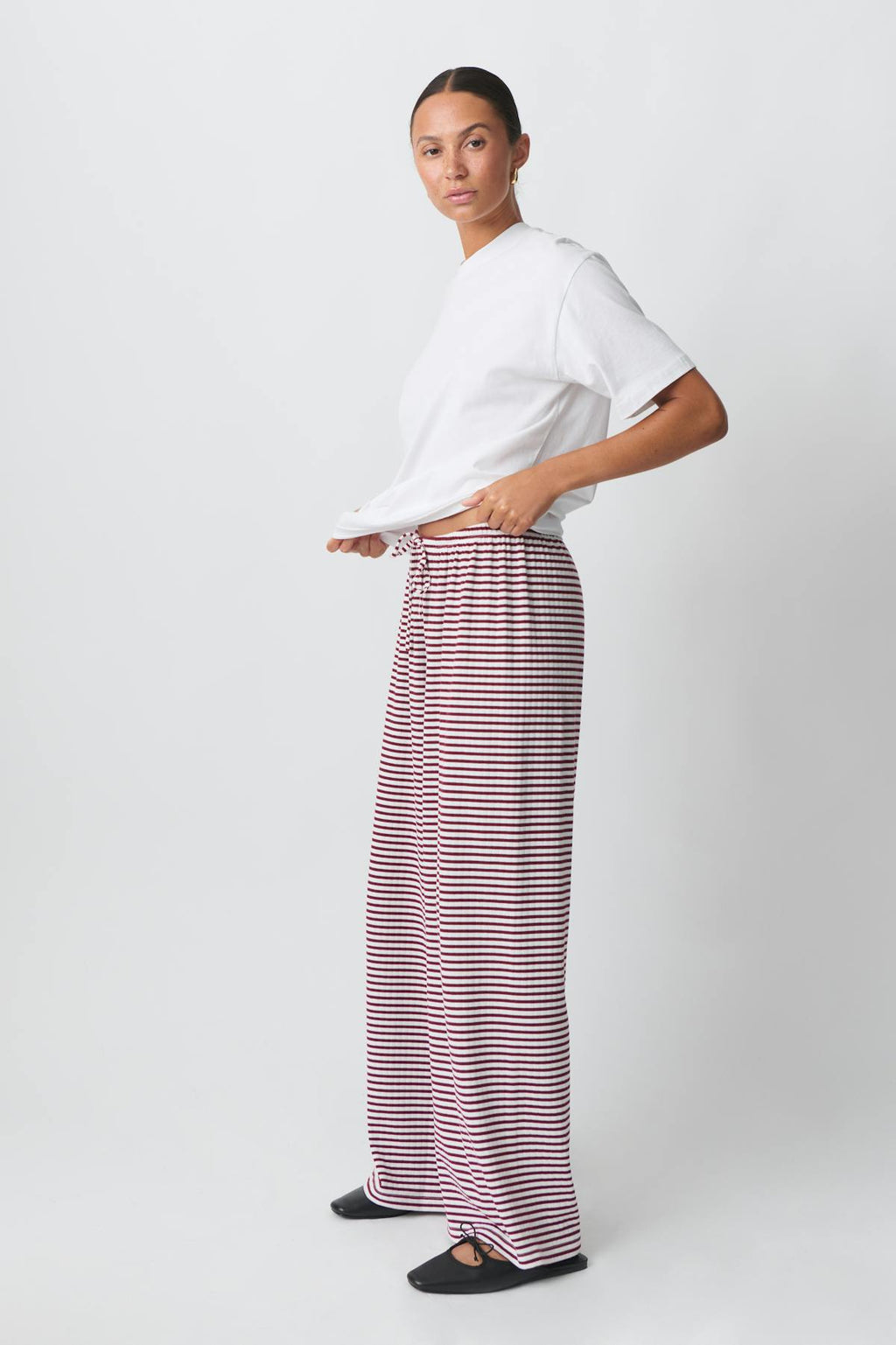 Striped soft trousers