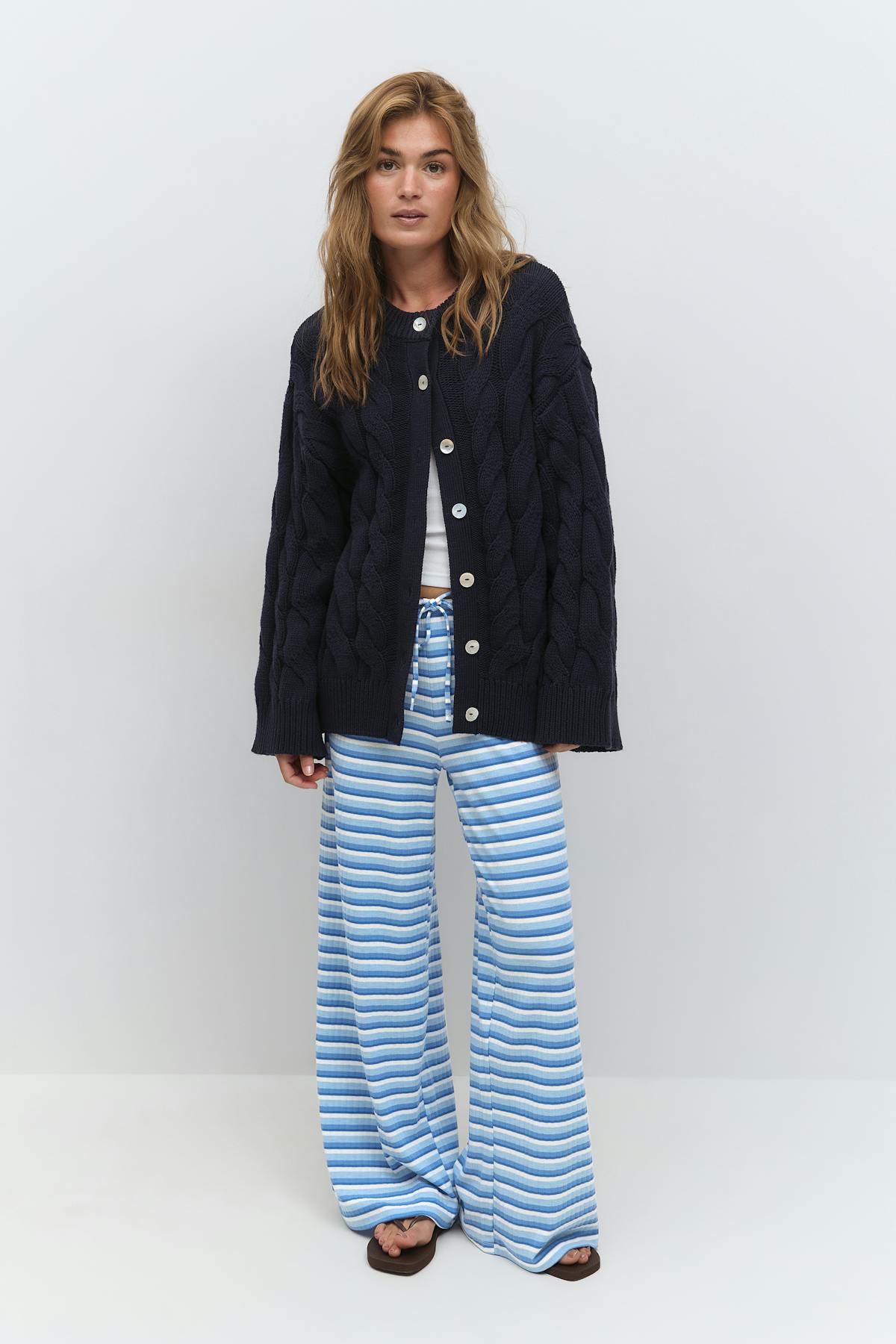 Striped soft trousers