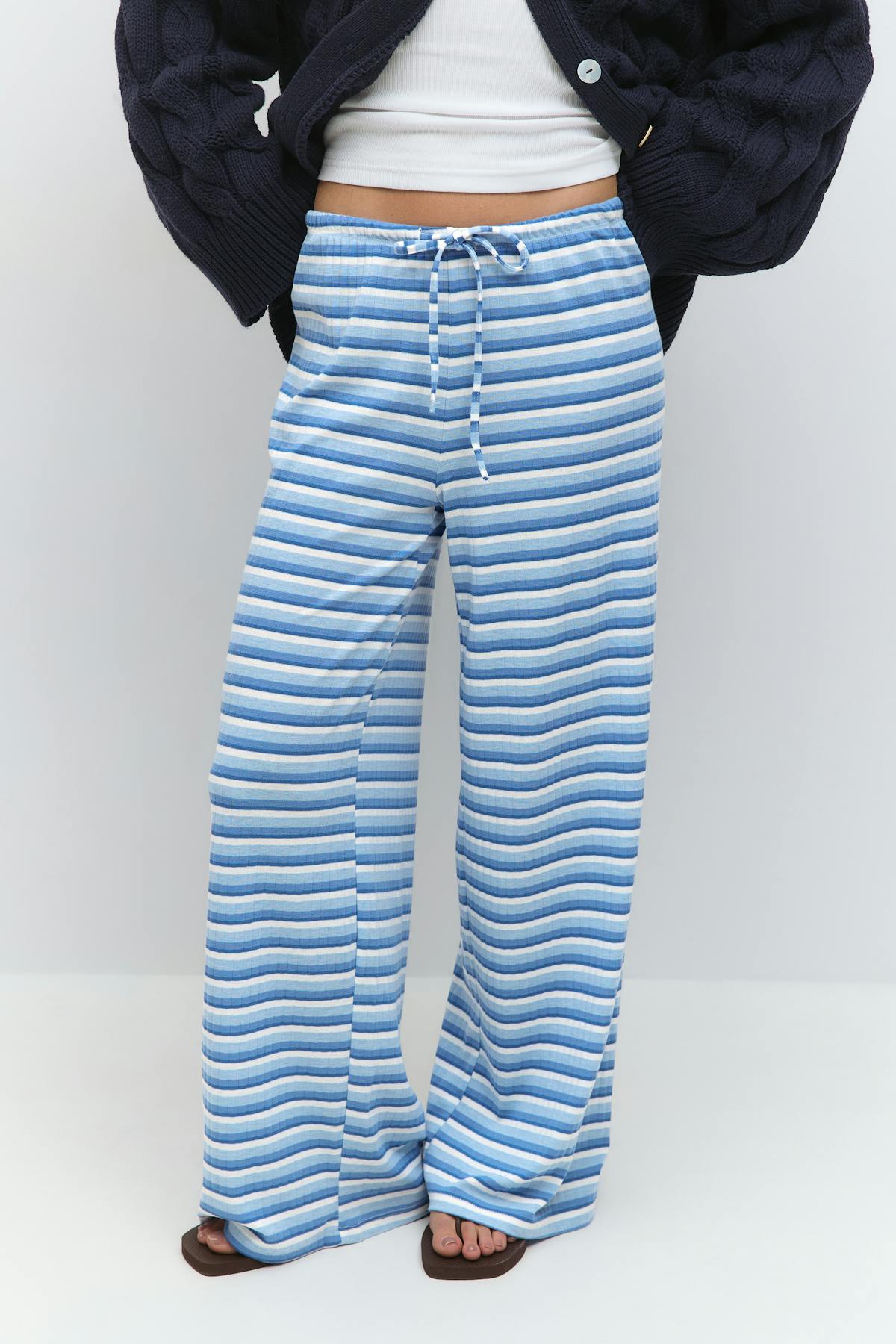 Striped soft trousers