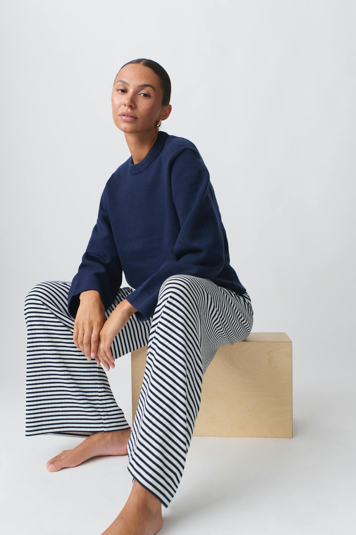 Striped soft trousers