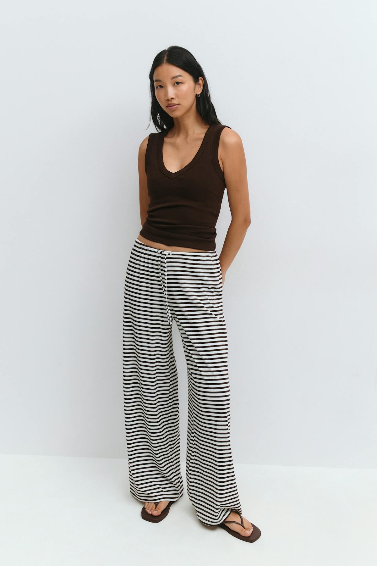 Striped soft trousers