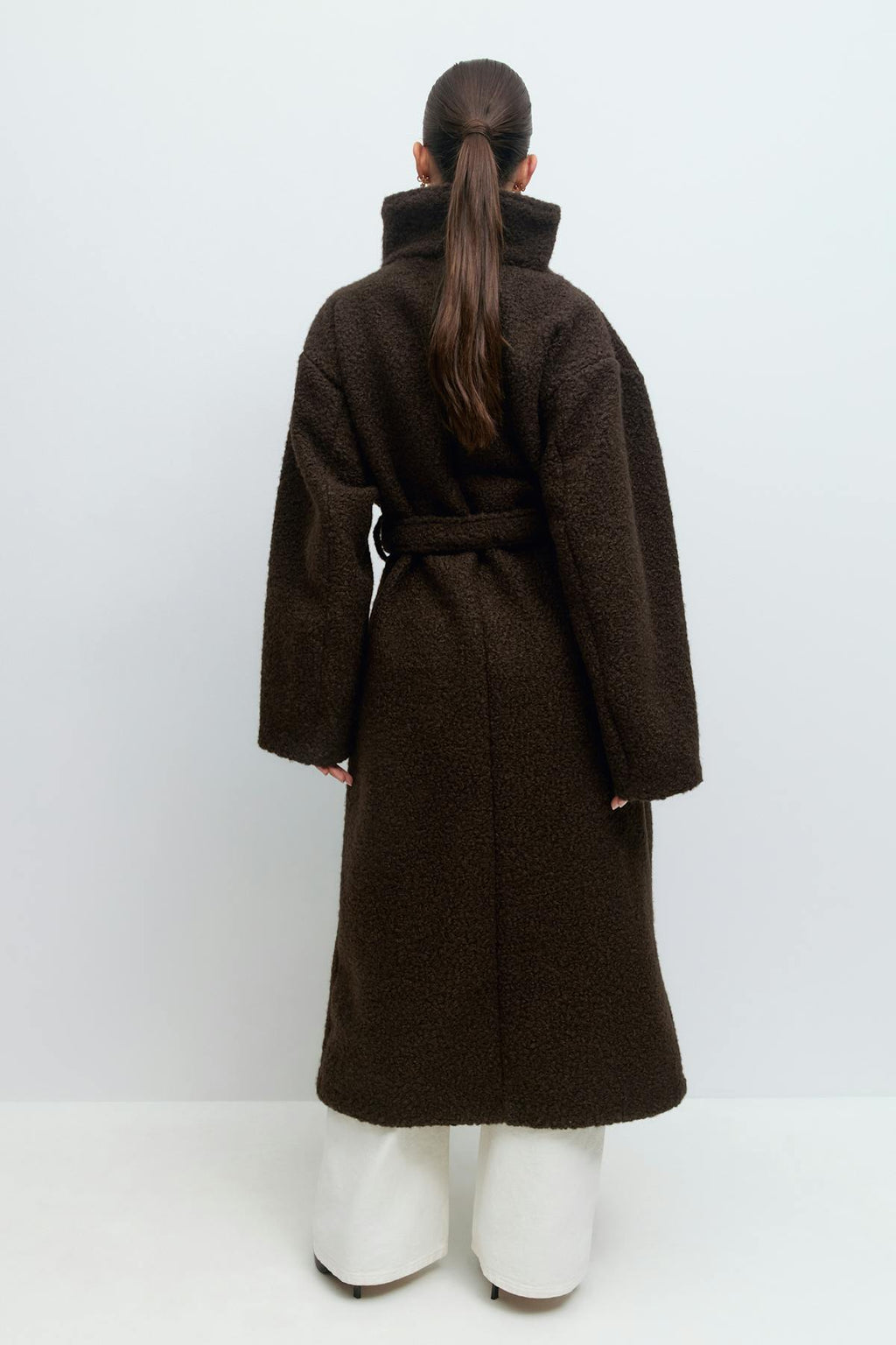 Soft boucle long coat