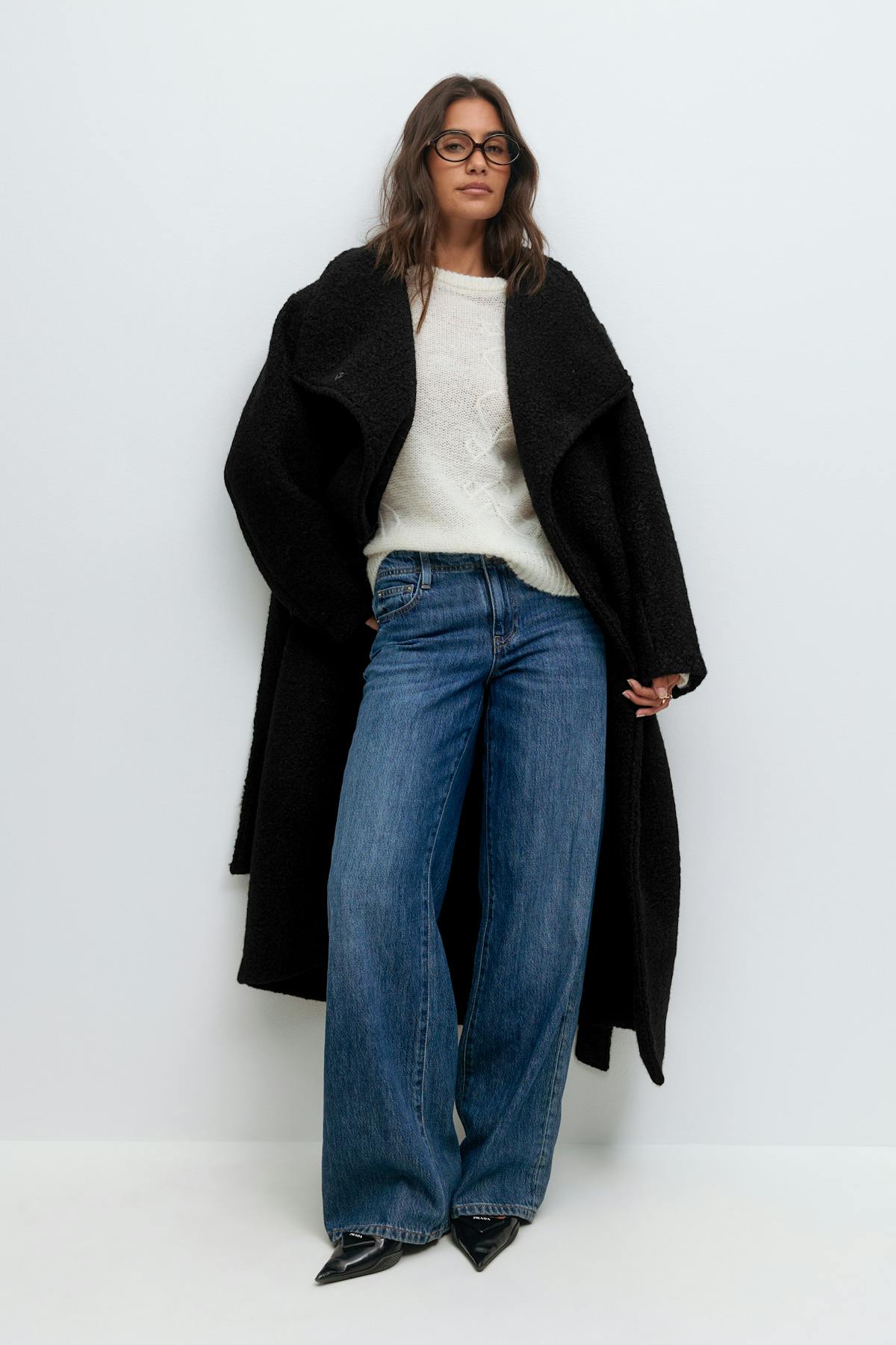 Soft boucle long coat